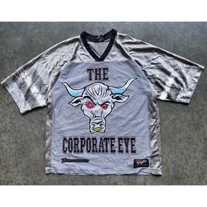 VTG 1999 The Rock WWF "Brahma Bull" Football Jersey XL "The Corporate Eye" Rare